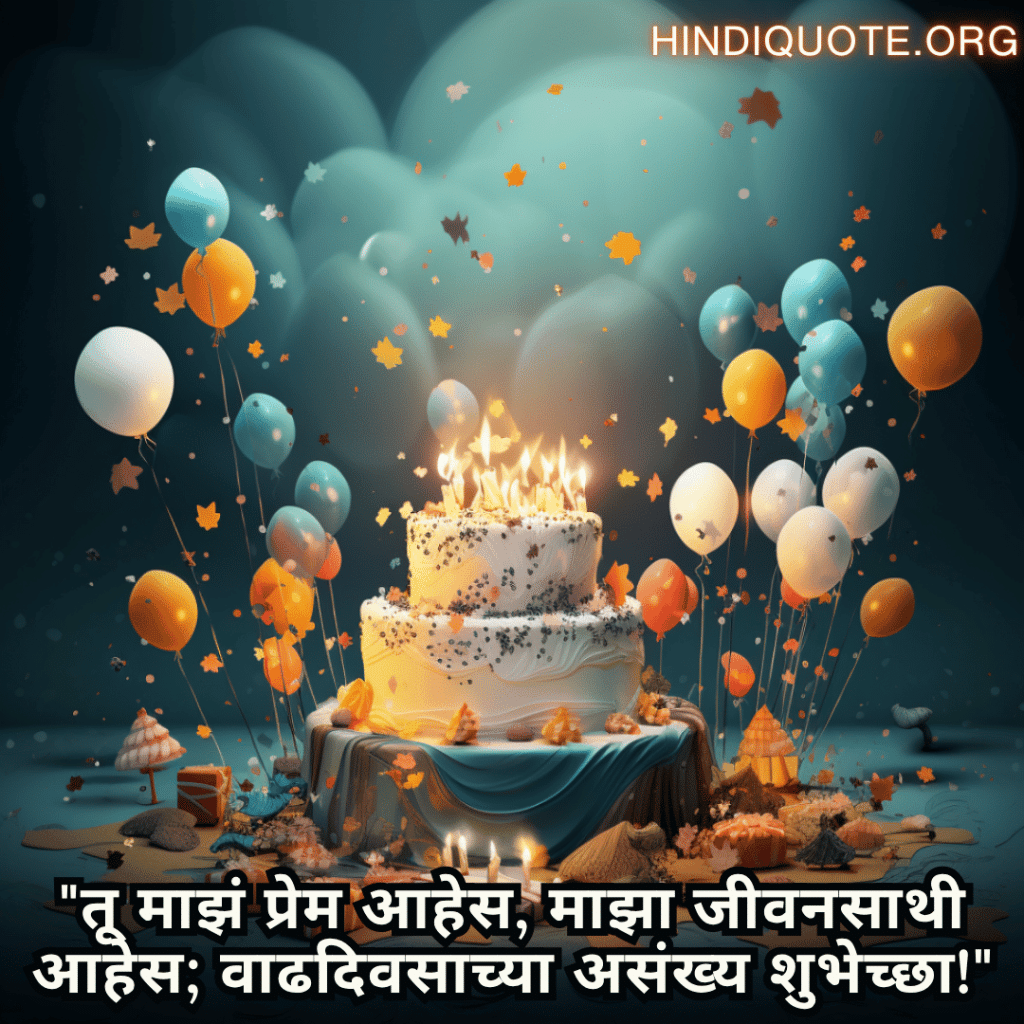 "तू माझं प्रेम आहेस, माझा जीवनसाथी आहेस; वाढदिवसाच्या असंख्य शुभेच्छा!"