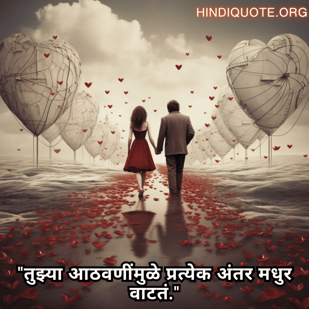 "तुझ्या आठवणींमुळे प्रत्येक अंतर मधुर वाटतं."