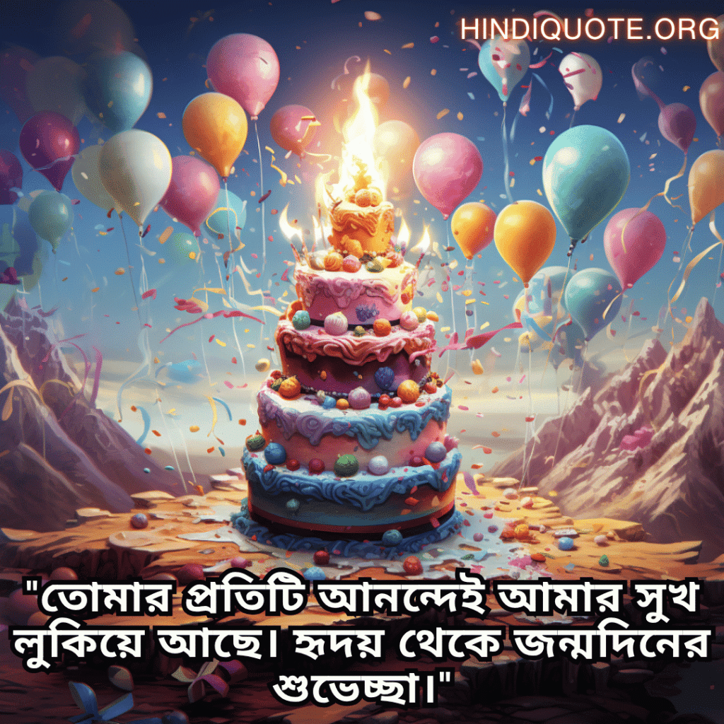 "তোমার প্রতিটি আনন্দেই আমার সুখ লুকিয়ে আছে। হৃদয় থেকে জন্মদিনের শুভেচ্ছা।"
