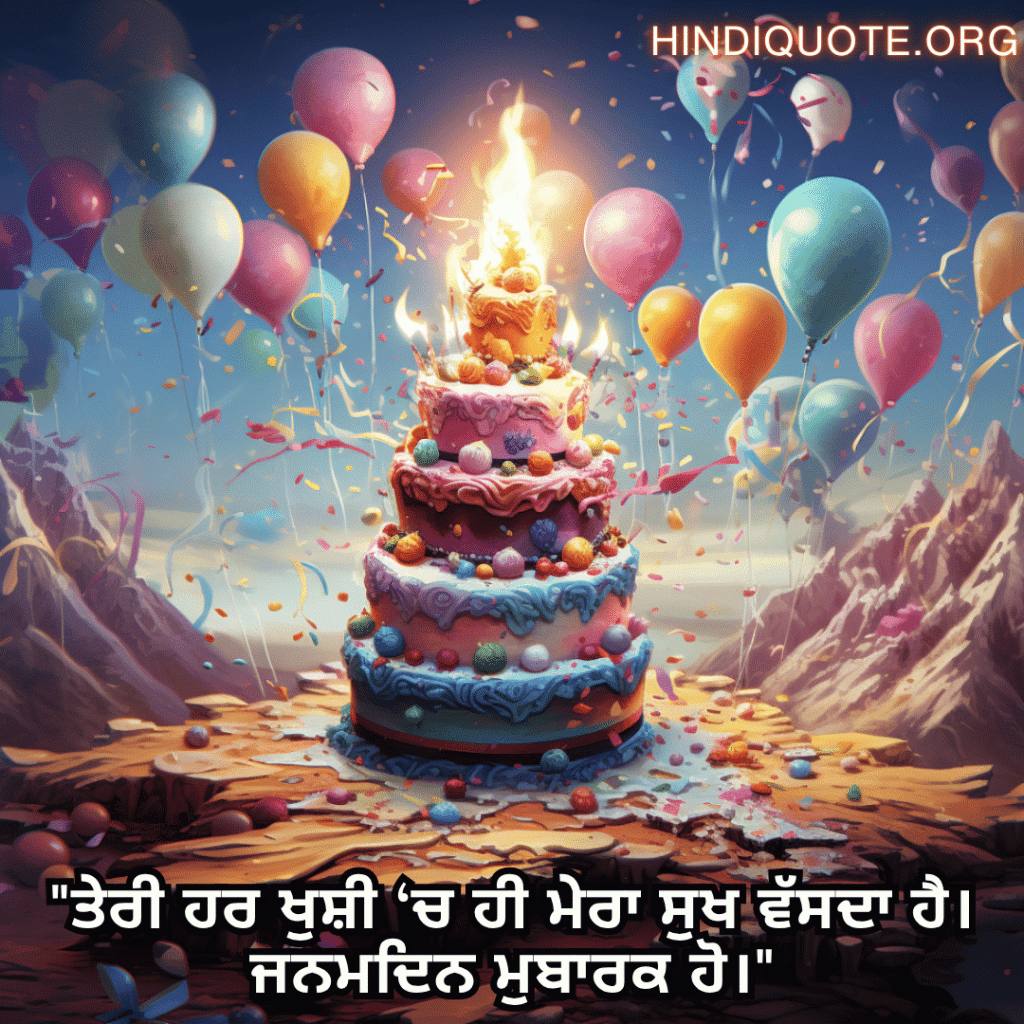 "ਤੇਰੀ ਹਰ ਖੁਸ਼ੀ ‘ਚ ਹੀ ਮੇਰਾ ਸੁਖ ਵੱਸਦਾ ਹੈ। ਜਨਮਦਿਨ ਮੁਬਾਰਕ ਹੋ।"